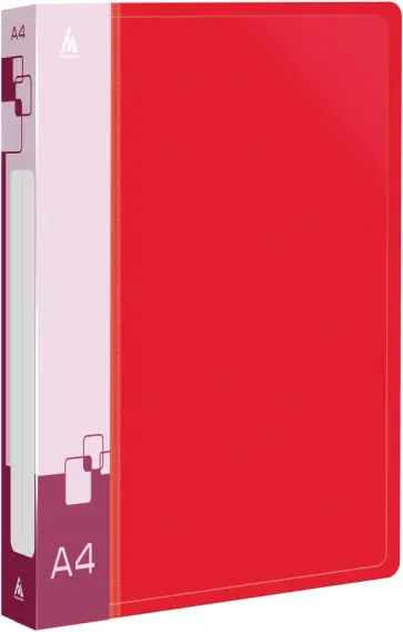 Папка на 4-х кольцах, А4, красная обложка книги