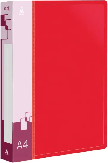 Папка на 4-х кольцах, А4, красная обложка книги