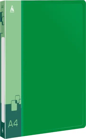 Папка с металлическим зажимом, А4, зеленая обложка книги