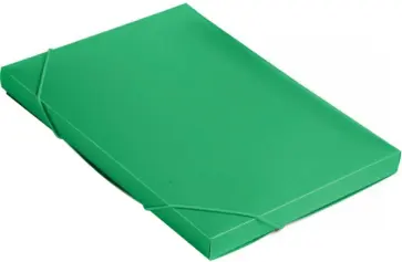 Папка-короб архивный на резинках, зеленая обложка книги