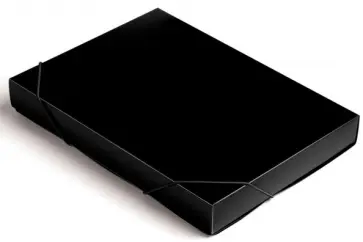 Папка-короб архивный на резинках, черная обложка книги