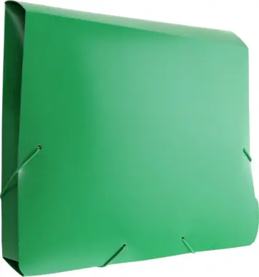 Папка-короб архивный на резинках, зеленая обложка книги