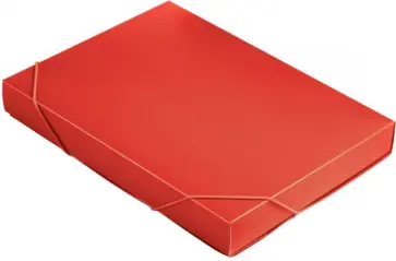 Папка-короб архивная на резинках, красная обложка книги