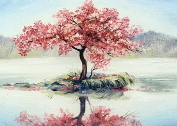 Алмазная мозаика Цветущая сакура обложка книги