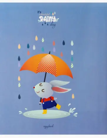 Тетрадь Зайка под зонтиком, 96 листов, линия обложка книги