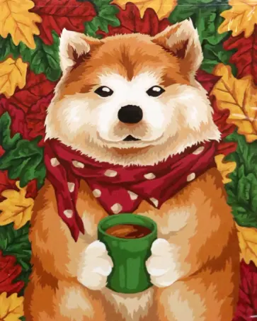 Рисование по номерам Акита-ину обложка книги