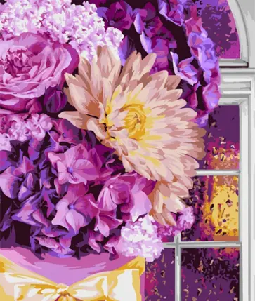 Рисование по номерам В сиреневых тонах обложка книги