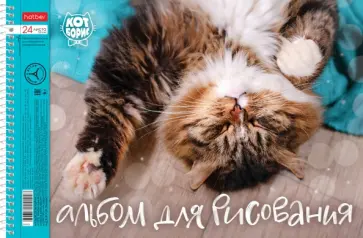 Альбом для рисования Кот Борис, 24 листа, в ассортименте обложка книги