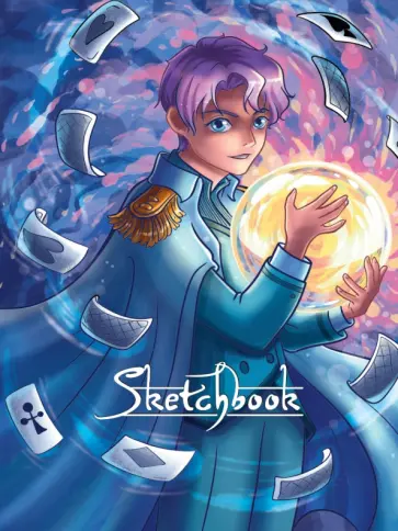 Скетчбук Аниме. Карточный светоч, 80 листов, А5 обложка книги