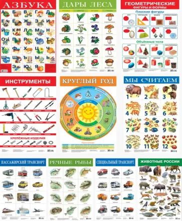 Комплект из 10 обучающих плакатов для детей 4-5 лет обложка книги