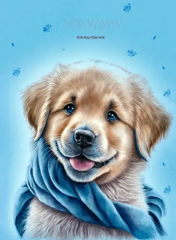 Ежедневник недатированный Голубоглазый щенок, А6, 80 листов обложка книги