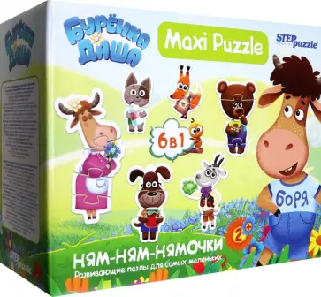 Puzzle 6в1 Буренка Даша обложка книги
