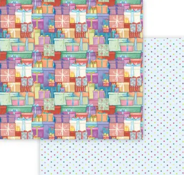 Бумага упаковочная двусторонняя Подарки обложка книги