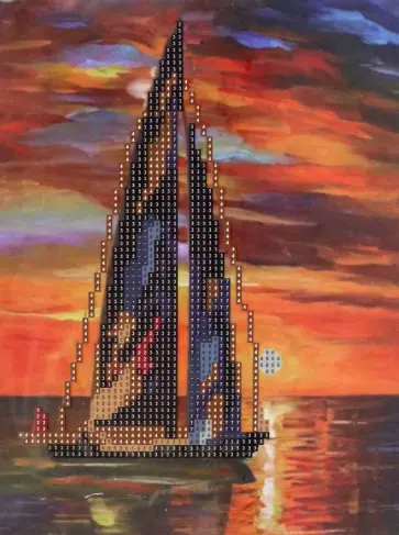 Алмазная мозаика Парусник, с мольбертом обложка книги