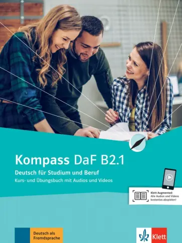 Braun, Jin - Kompass DaF. B2.1. Kurs- und Übungsbuch mit Audios und Videos. Deutsch für Studium und Beruf обложка книги