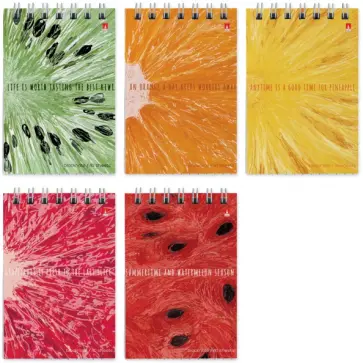 Блокнот Exotic Fruits, 40 листов, клетка, А7, в ассортименте обложка книги