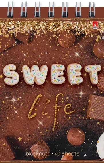 Блокнот Sweet Life, 40 листов, клетка, А7, в ассортименте обложка книги