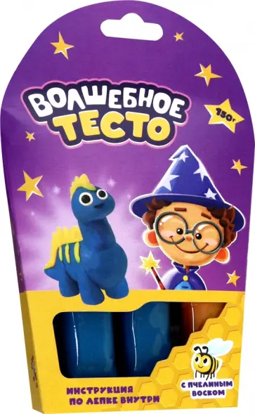 Тесто для лепки, 150 гр., Динозавр синий обложка книги