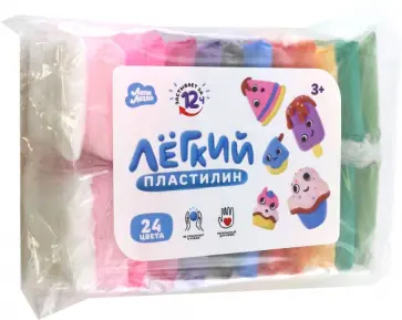 Легкий пластилин, 24 цвета обложка книги