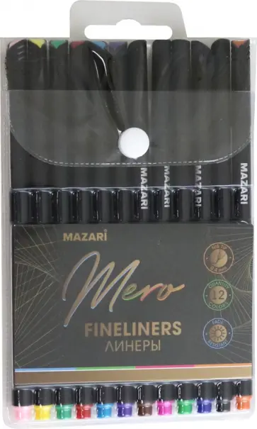 Набор линеров Mero, 12 цветов обложка книги