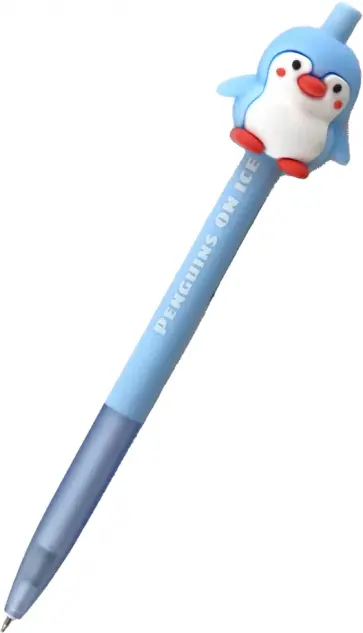 Ручка гелевая автоматическая Penguins, синяя, в ассортименте обложка книги
