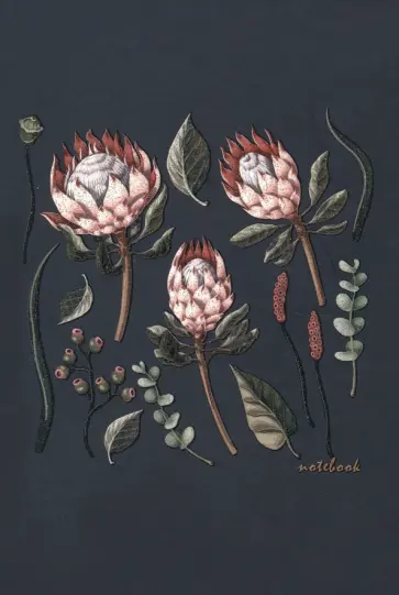 Записная книжка Розовые цветы, 80 листов, клетка, А5 обложка книги