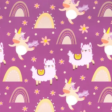 Бумага упаковочная Ламы и Единороги обложка книги