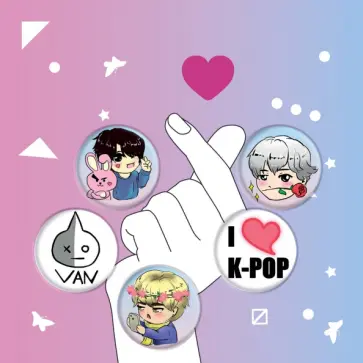 Набор значков K-POP обложка книги