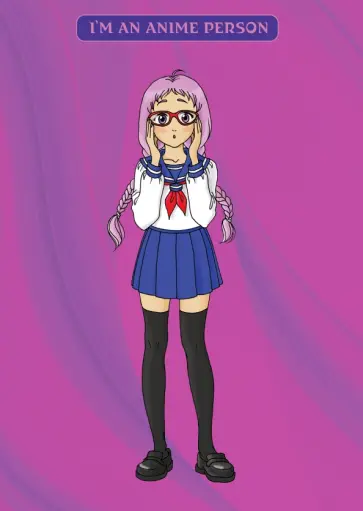 Блокнот I'm an anime person, 40 листов, точка, А4 обложка книги