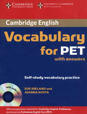 Ireland, Kosta - Cambridge Vocabulary for PET. Student Book with Answers and Audio CD обложка книги