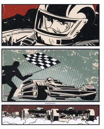 Тетрадь Гонки, 48 листов, клетка обложка книги