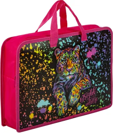 Папка на молнии с ручками Bright wildlife, А4 обложка книги