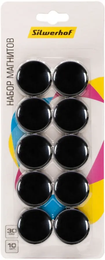 Магниты для досок, 10 штук, черные обложка книги