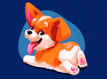 Картина по номерам на холсте с подрамником Малыш Корги обложка книги