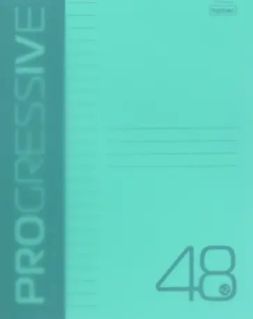 Тетрадь Progressive, 48 листов, линия, бирюзовая Тетрадь Progressive, 48 листов, линия, бирюзовая обложка книги