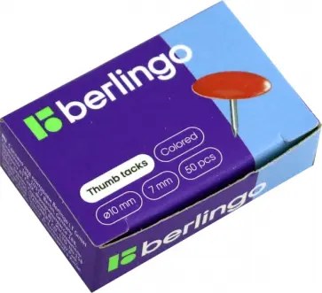 Кнопки канцелярские-гвоздики, цветные, 50 штук обложка книги