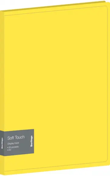 Папка с 30 вкладышами Soft Touch, желтая Папка с 30 вкладышами Soft Touch, желтая обложка книги