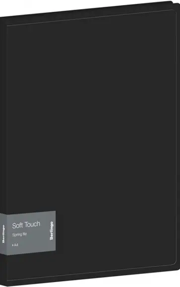 Папка с пружинным скоросшивателем Soft Touch, черная, А4 обложка книги