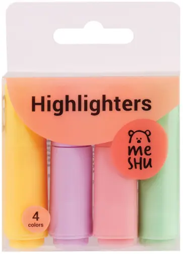 Набор текстовыделителей Pomadka, 4 цвета, мини обложка книги