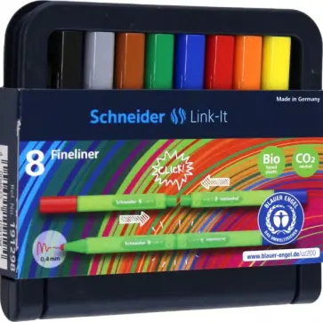 Набор капиллярных ручек Link-It, 8 цветов обложка книги