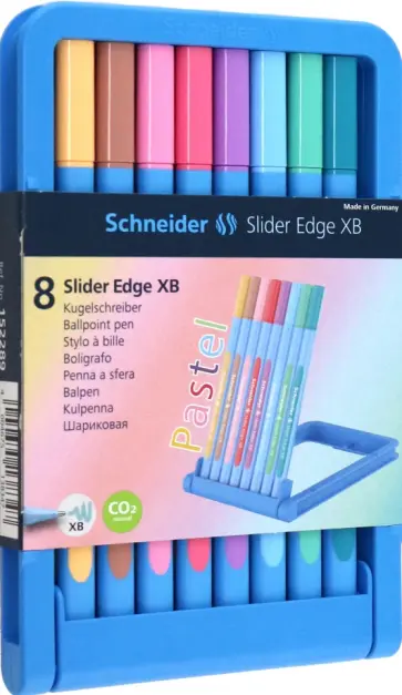Набор шариковых ручек Slider Edge, 8 пастельных цветов обложка книги