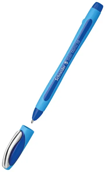 Ручка шариковая Slider Memo XB, синяя обложка книги