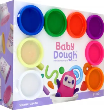 Тесто для лепки BabyDough, 8 ярких цветов обложка книги