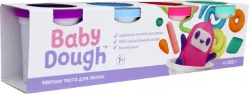 Тесто для лепки Baby Dough, 4 цвета обложка книги