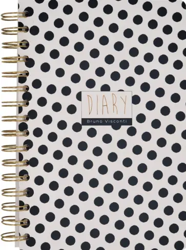 Ежедневник недатированный Cute Dairy. Black&White. Горошек, 136 листов, А5 обложка книги