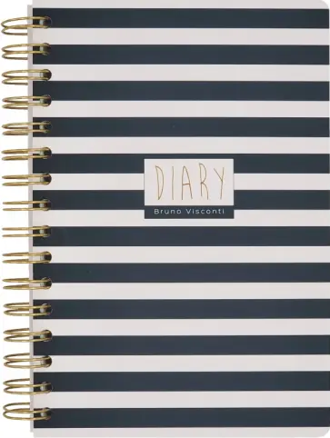 Ежедневник недатированный Cute Dairy. Black&White. Полоски, 136 листов, А5 обложка книги