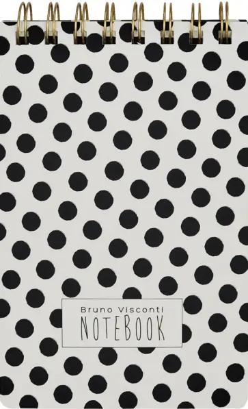 Блокнот Cute Journal. Black&White. Горошек, 100 листов, линейка, B6- обложка книги