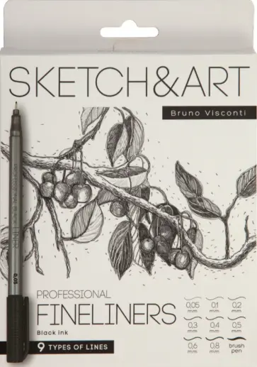 Набор линеров Sketch&Art, черные, 9 штук обложка книги