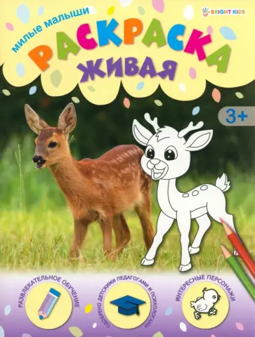 Раскраска живая Милые малыши Раскраска живая Милые малыши обложка книги