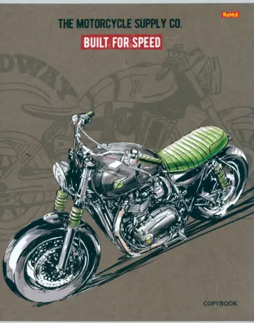 Тетрадь Безупречный мотоцикл, 96 листов, клетка, в ассортименте обложка книги